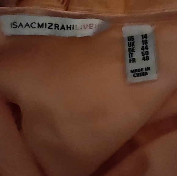 Issac Mizrahi Live Coral Boho Blouse Size 14 - Picture 3 of 4